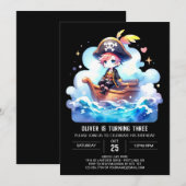 Happy Elegant Pirate Birthday Einladung (Vorne/Hinten)