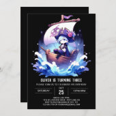 Happy Elegant Pirate Birthday Einladung (Vorne/Hinten)