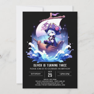 Happy Elegant Pirate Birthday Einladung