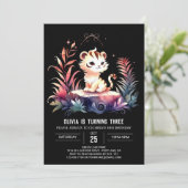 Happy Elegant Tiger Birthday Einladung (Stehend Vorderseite)