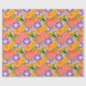 Happy Elegante Grosses Frühling Sommerblumengarten Geschenkpapier (Flach)