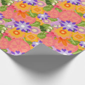 Happy Elegante Grosses Frühling Sommerblumengarten Geschenkpapier (Ecke)