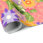 Happy Elegante Grosses Frühling Sommerblumengarten Geschenkpapier (Rolleneckpunkt)