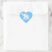 Happy Elephant Art Pattern Blume Niedlich Einzigar Herz-Aufkleber (Tasche)
