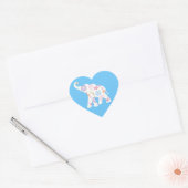 Happy Elephant Art Pattern Blume Niedlich Einzigar Herz-Aufkleber (Umschlag)