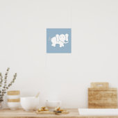 Happy Elephant Art Print Poster (Küche)