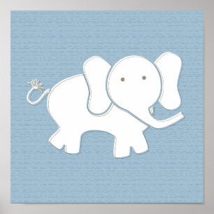 Happy Elephant Art Print Poster
