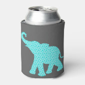 Happy Elephant Art Türkis Muster Moderne Dosenkühler (Kanne Vorderseite)