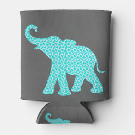 Happy Elephant Art Türkis Muster Moderne Dosenkühler