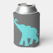 Happy Elephant Art Türkis Muster Moderne Dosenkühler (Kanne Rückseite)