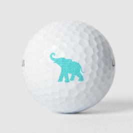 Happy Elephant Art Türkis Muster Moderne Golfball