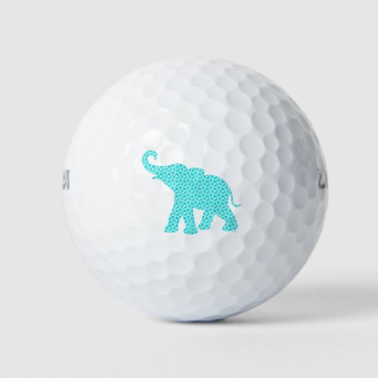 Happy Elephant Art Türkis Muster Moderne Golfball (Vorderseite)