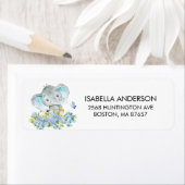 Happy Elephant Baby Shower Address Label (Insitu)