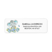 Happy Elephant Baby Shower Address Label (Vorne)