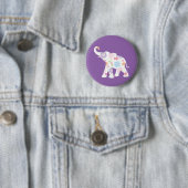 Happy Elephant-Big-Blume-Muster Moderne Button (Beispiel)