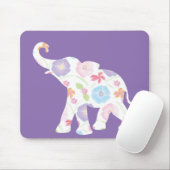 Happy Elephant-Big-Blume-Muster Moderne Mousepad (Mit Mouse)