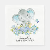 Happy Elephant Boys Baby Shower Paper Napkins Serviette (Vorderseite)