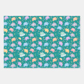 Happy Elephant Garden Party w Umbrellas Blume Geschenkpapier Set (Vorderseite 2)