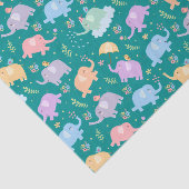 Happy Elephant Garden Party w Umbrellas Blume Seidenpapier (Ausschnitt)