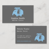 Happy Elephant Graduate Kids Tutor Business Cards Telefonnummerkarte (Vorne/Hinten)