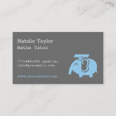 Happy Elephant Graduate Kids Tutor Business Cards Telefonnummerkarte (Rückseite)