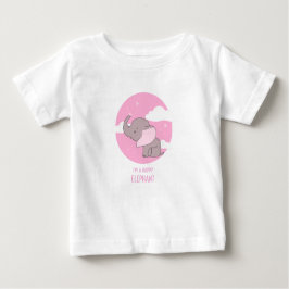 "Happy Elephant" Niedlich Pink Sky Kids Illustrati Baby T-shirt