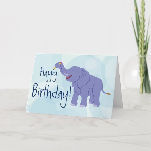 Happy Elephant (Personalize) Karte (Vorderseite)