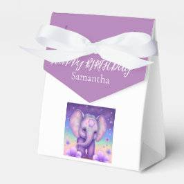 Happy Elephant Purple Blumen Geburtstagsgeschenk B Geschenkschachtel