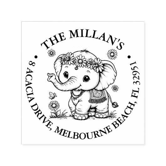 Happy Elephant theme Permastempel (Design)