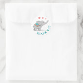 Happy Elephant Vielen Dank Runder Aufkleber (Tasche)