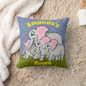 Happy Elephants Square Kissen (Decke)