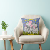 Happy Elephants Square Kissen (Stuhl )