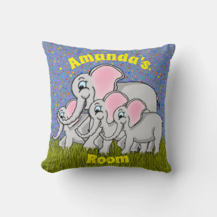 Happy Elephants Square Kissen