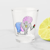 Happy Elephants Valentinstag Schnapsglas (Vorderseite)