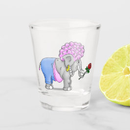Happy Elephants Valentinstag Schnapsglas