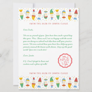 Happy Elf Holiday Letter from Santa Feiertagskarte