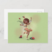 Happy Elf und Ladybug Postkarte (Vorne/Hinten)