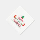 Happy Elfin Holidays Weihnachten Serviette (Ecke)