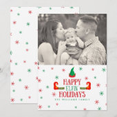 Happy Elfin Holidays Weihnachtsfotokarten Feiertagskarte (Vorne/Hinten)