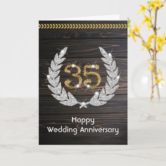 Happy Emerald 35. Hochzeitstag Karte (Gelbe Blume)