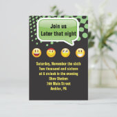 HAPPY EMOJI Bar Bat Mitzvah Party Empfang Card Einladung (Stehend Vorderseite)