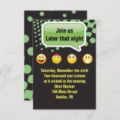 HAPPY EMOJI Bar Bat Mitzvah Party Empfang Card Einladung (Vorne/Hinten)