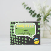 HAPPY EMOJI Bar Bat Mitzvah Reply Card RSVP Karte (Stehend Vorderseite)