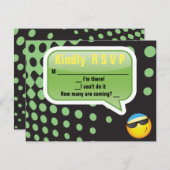 HAPPY EMOJI Bar Bat Mitzvah Reply Card RSVP Karte (Vorne/Hinten)