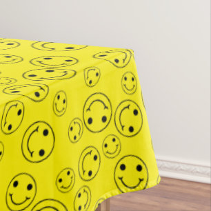 Happy Emoji Faces Yellow Tischdecke