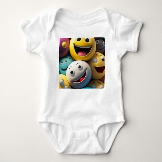 Happy Emojis Party - Baby Bodysuit Baby Strampler (Vorderseite)