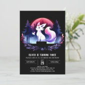 Happy Enchanted Cat Birthday Einladung (Stehend Vorderseite)