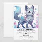 Happy Enchanted Wolf Digital Geburtstag Einladung (Vorne/Hinten)