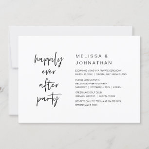 Happy End, Hochzeitsfeier, Flitterwochen-Abendesse Einladung