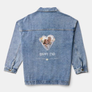 Happy End Romantische Rosen Herz Jeansjacke